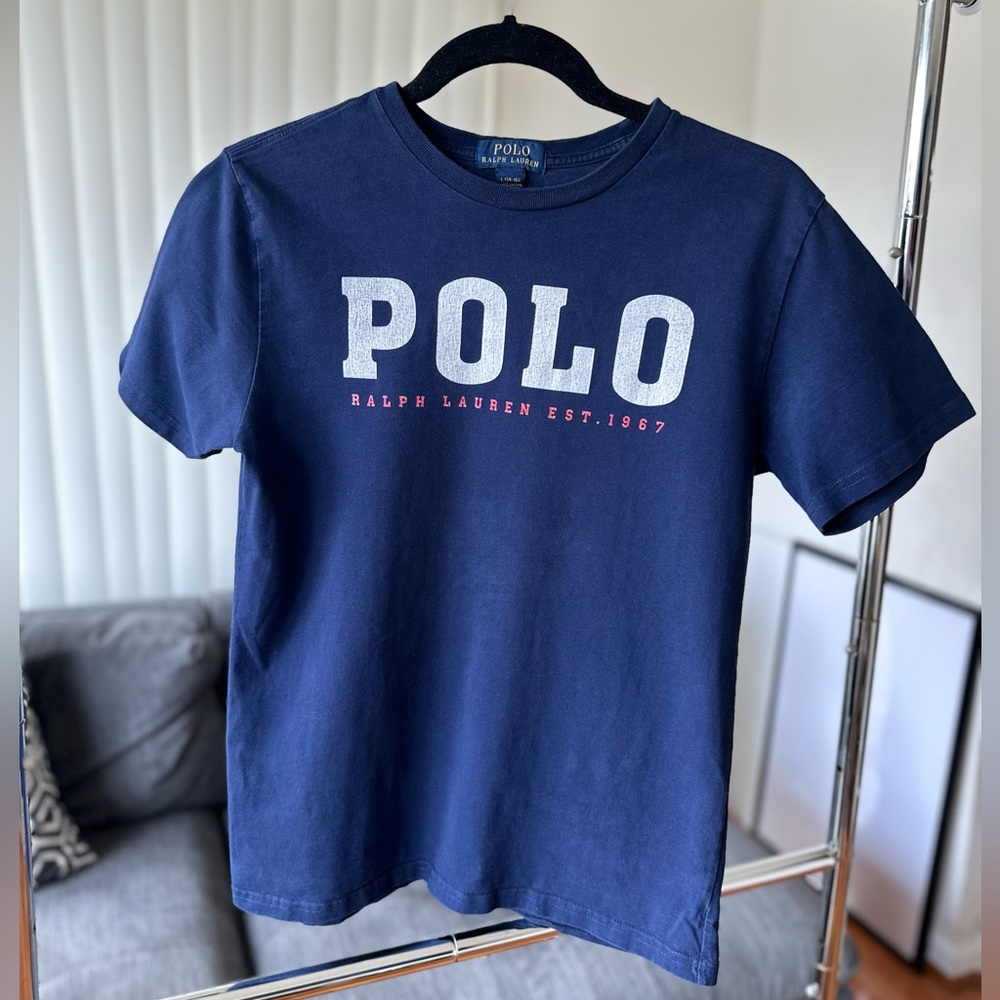 Polo Ralph Lauren Boys Navy Short Sleeve Tee   Size L (14-16)
